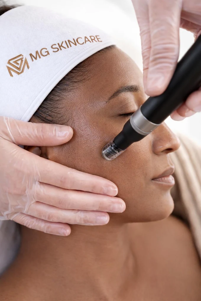 MG Skincare specialist performing a facial treatment